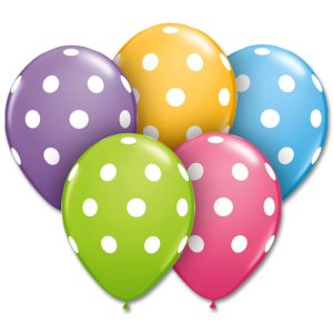 Polka Dot Latex Party Balloons Assorted Colors from Balloon Shop NYC