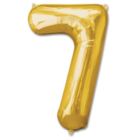 Number 7 Gold Jumbo Foil Balloon from Balloons Shop NYC