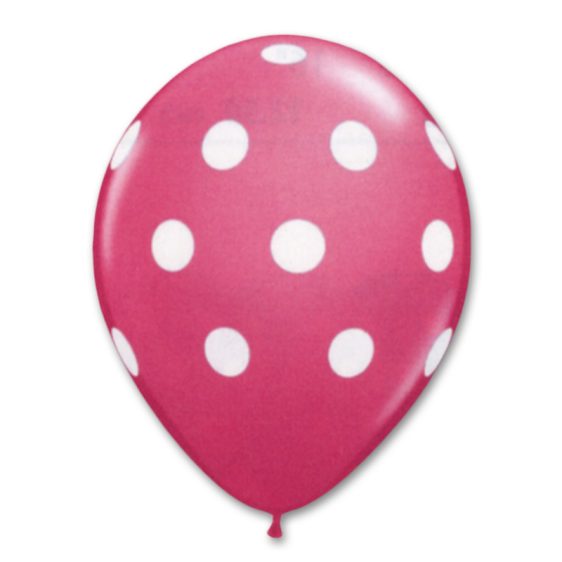 Bright Pink Polka Dot Printed Latex Party Balloon 12 inch high-quality cheap balloons nyc delivery