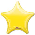 Yellow Star Solid Color Foil Party Balloon 19 inch from Balloon Shop NYC