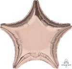 Rose Gold Star Foil Party Balloon 19 Inch Inflated