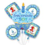 First Birthday Sweet Little Cupcake Boy Balloon Bouquet from Balloons Shop NYC