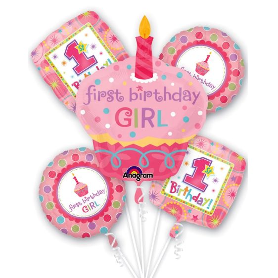 Sweet Little Cupcake Girls First Birthday Balloon Bouquet from Balloons Shop NYC