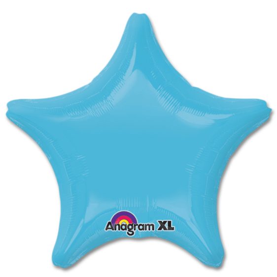 Caribbean Blue Star Solid Color Foil Party Balloon 19 inch from Balloon Shop NYC
