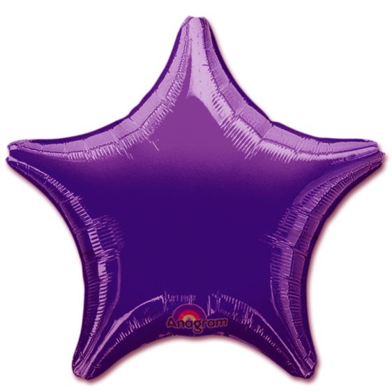 Purple Star Solid Color Foil Party Balloon 19 inch from Balloon Shop NYC