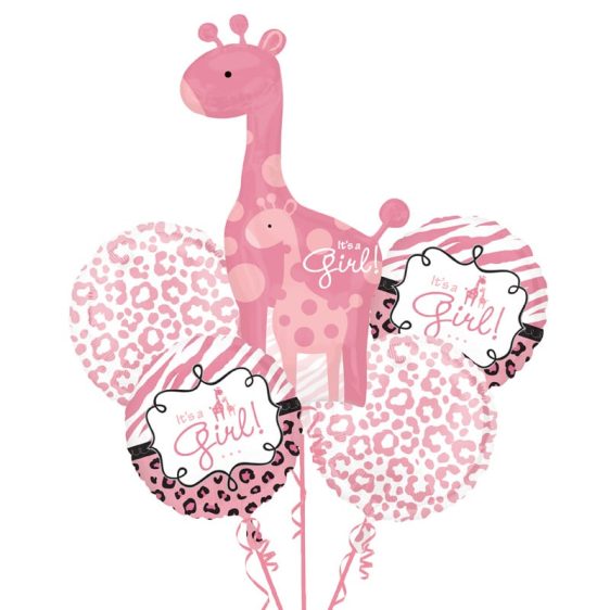 Baby Girl Safari Balloon Bouquet from Balloons Shop NYC