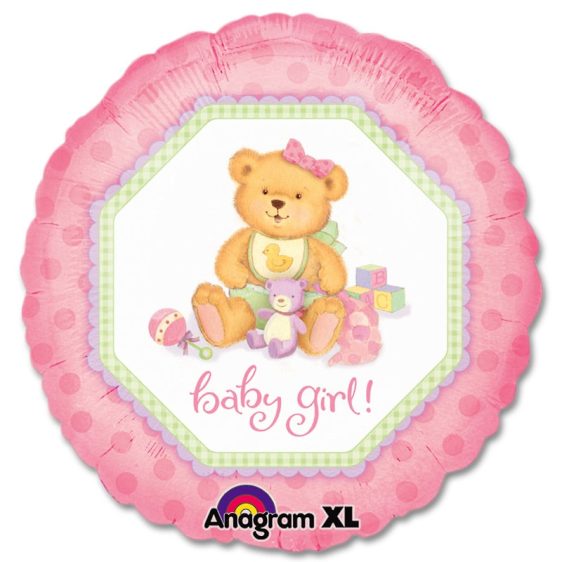 Baby Girl Teddy Bear Gift Balloon from Balloons Shop NYC