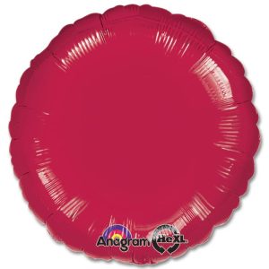 Burgundy Circle 18 Mylar Party Balloon from Balloons Shop NYC