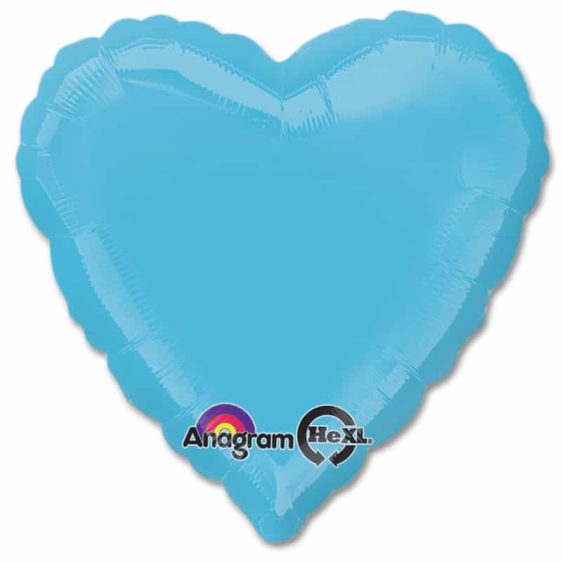 Caribbean Blue Heart Shape 18 Inch Mylar Party Balloon from Balloons Shop NYC
