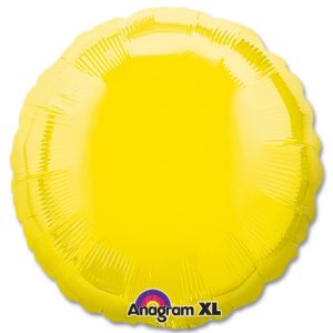 Citrine Yellow Circle 18 Mylar Party Balloon from Balloons Shop NYC