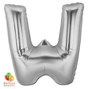 Jumbo Foil Silver 40 inch Letter W Balloon
