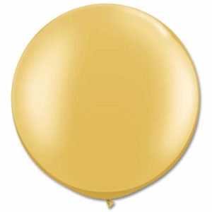 Gold Latex Party Balloon 24 inch Round Inflated with Helium