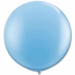 Light Blue Latex Party Balloon 24 inch Round Inflated with Helium