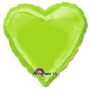 Lime Green Heart Shape 18 Inch Mylar Party Balloon from Balloons Shop NYC