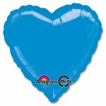Metallic Blue Heart Shape 18 Inch Mylar Party Balloon from Balloons Shop NYC