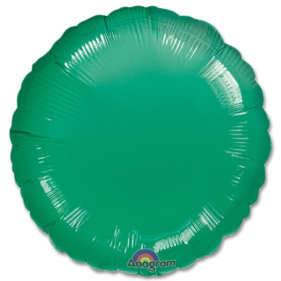 Metallic Green Circle 18 Mylar Party Balloon from Balloons Shop NYC