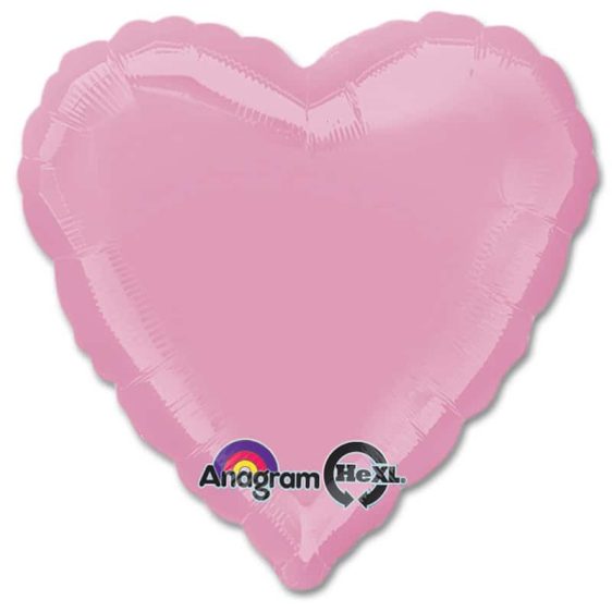 Metallic Pink Heart Shape 18 Inch Mylar Party Balloon from Balloons Shop NYC