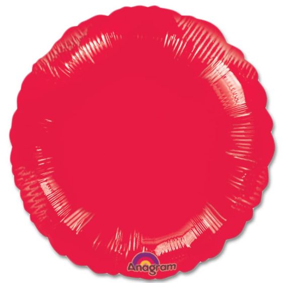 Metallic Red Circle 18 Mylar Party Balloon from Balloons Shop NYC