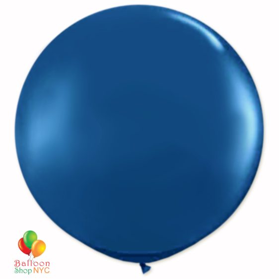 Midnight Blue Round Latex Party Balloon 17 inch Inflated high-quality cheap balloons nyc delivery Balloon Shop