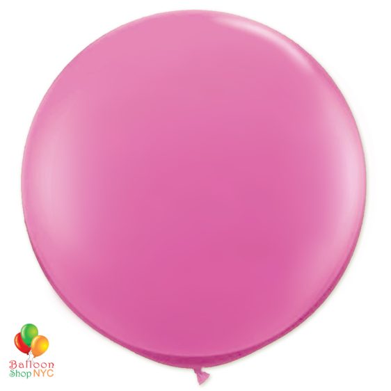 Passion Pink Round Latex Party Balloon 17 inch Inflated high-quality cheap balloons nyc delivery Balloon Shop