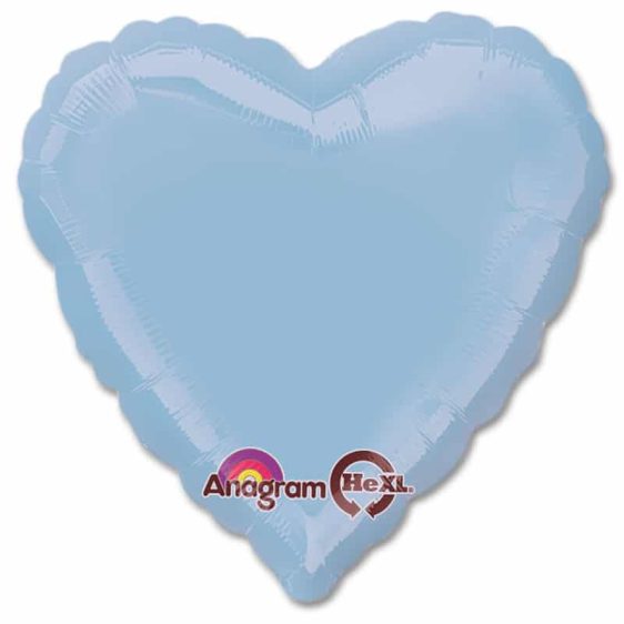 Pastel Blue Heart Shape 18 Inch Mylar Party Balloon from Balloons Shop NYC
