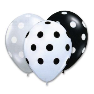 Black White Polka Dots Assorted Colors 12 inch Latex Balloons Bouquet delivery Balloons Shop NYC