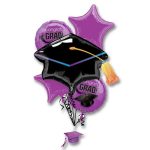 Purple Graduation Balloon Bouquet from Balloons Bouquet NYC