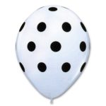 White Clear Latex Party Balloons Polka Dot 12 inch from Balloon Shop NYC