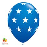 Dark Blue Large White Stars Latex Party Balloon 12 inch Inflated cheap balloons nyc delivery