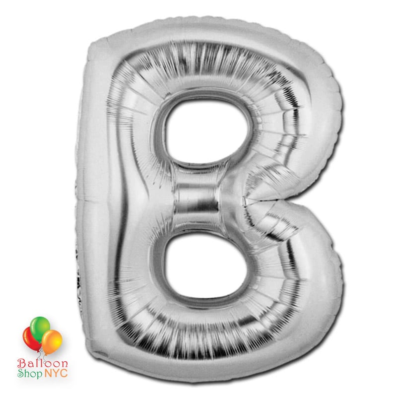 CHANGZHONG Large Mylar Foil Helium Letter Balloons 40 inch Silver Balloons Alphabet Letter for Birthday Bridal Shower Anniversary Decorations Letter B