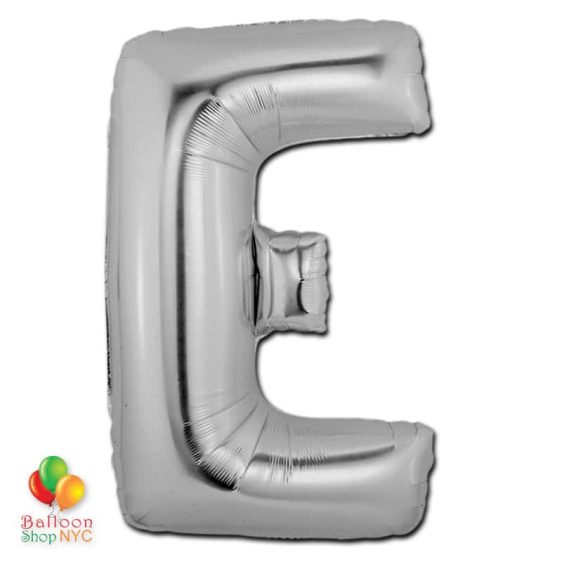 Jumbo-FoiJumbo Foil Silver 40 inch Letter E Balloon