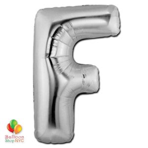 Jumbo-FoiJumbo Foil Silver 40 inch Letter F Balloon