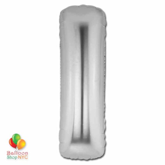 Jumbo-FoiJumbo Foil Silver 40 inch Letter I Balloon