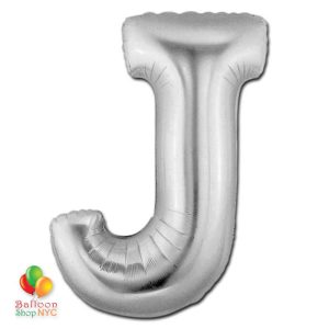 Jumbo-FoiJumbo Foil Silver 40 inch Letter J Balloon