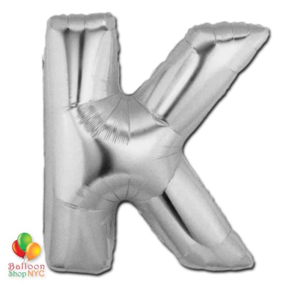Jumbo-FoiJumbo Foil Silver 40 inch Letter K Balloon