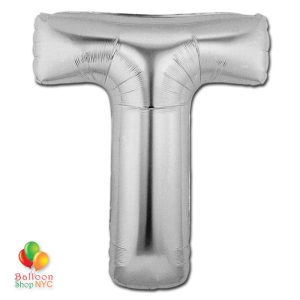Jumbo-FoiJumbo Foil Silver 40 inch Letter T Balloon