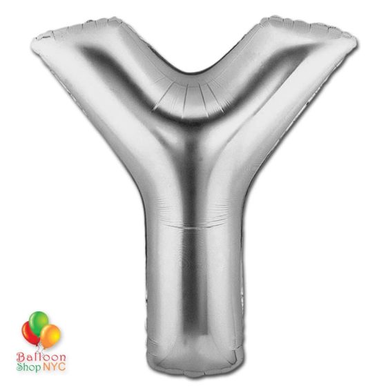 Jumbo-FoiJumbo Foil Silver 40 inch Letter Y Balloon