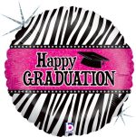 Happy Graduation Zebra Balloon Holographic Balloon 86882