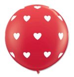 Round Jumbo latex Balloons with Hearts from Balloon Shop NYC