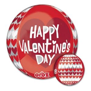 HVD White Red Hearts Valentines Day Balloon from Balloon Shop NYC