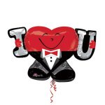 Valentines Day Mylar Balloon I Heart U Guy 33 Inch delivery from Balloon Shop NYC
