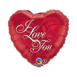 Valentines Day Mylar Balloon Heart I Love You Red Rose 18 inch delivery from Balloon Shop NYC