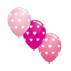 Valentines Day Latex Balloon Pink Fantazy with hearts 17 inch delivery from Balloon Shop NYC