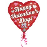 Valentines Day Mylar Balloon Red Chevron 18 Inch delivery from Balloon Shop NYC