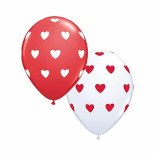 Valentines Day Latex Balloon Red Fantazy with hearts 17 inch delivery from Balloon Shop NYC