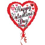 Valentines Day Mylar Balloon Red and Black 18 Inch delivery from Balloon Shop NYC