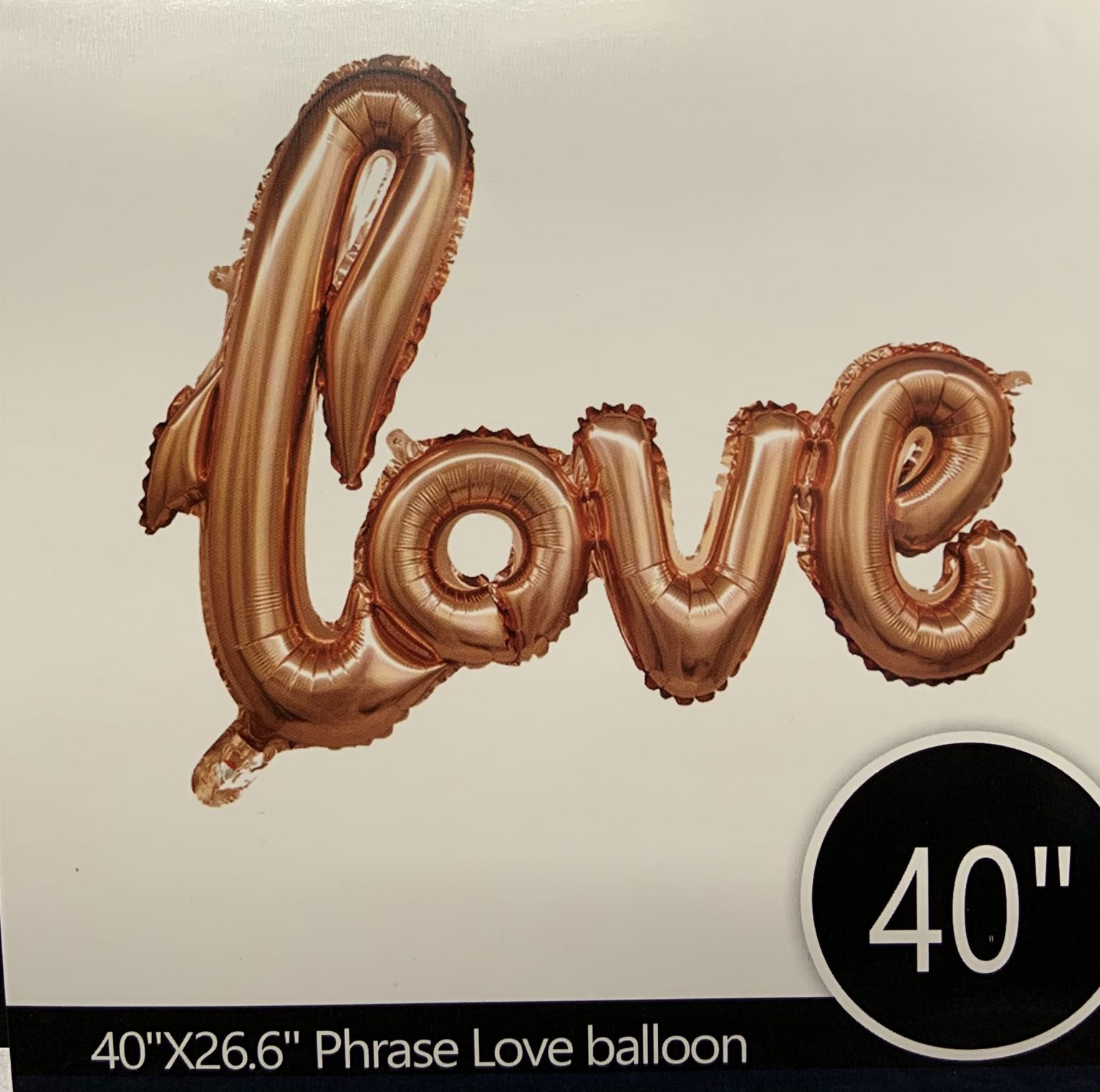 Valentines Day Rose Gold Mylar Balloon Script Love Letters Rose Gold ...