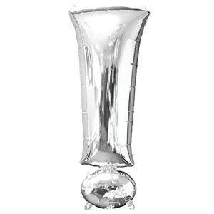 Giant Symbol "!" Silver Foil Balloon 35 inch Inflated with Weight