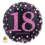 Pink Celebration 18 Holographic 18 Inch Mylar Balloon Inflated high-quality cheap balloons nyc delivery