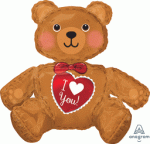 SITTING BEAR 28 Inch Mylar Balloon Inflated With Helium